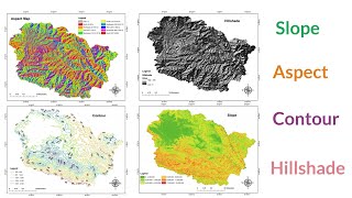 Slope Aspect Contour  Hillshade Map in ArcGIS [upl. by Edac758]