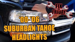 Chevy Suburban amp Chevy Tahoe Headlight Bulb Change 20002006 [upl. by Maeve]