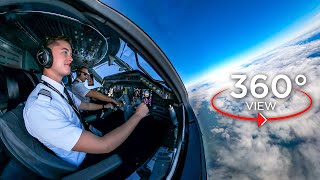 360° Airline Cockpit View FULL Flight  Dallas  Miami  American Eagle E145 [upl. by Anohr]