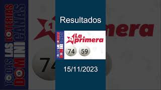 LOTERIA LA PRIMERA DOM 1200 PM 15112023  TODAS LAS LOTERIAS DOMINICANAS [upl. by Nivk]