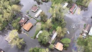 Aerial footage of flooding damage in NC [upl. by Artinahs]