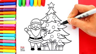 Aprende a dibujar a PAPÁ NOEL SANTA CLAUS con el ÁRBOL DE NAVIDAD Juntos [upl. by Jaffe]