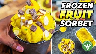 Easy 4 Ingredient Frozen Fruit Sorbet Recipe [upl. by Nwahsiek274]