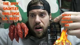 The Spicy Gauntlet Challenge ft Worlds Hottest Chocolate Bar 9 Million Scoville  LA BEAST [upl. by Lauri698]