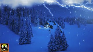 Winter Thunderstorm Sounds Lightning amp Thunder Howling Wind amp Snow Rain for Sleep Study Insomnia [upl. by Snowber]