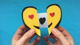 ♥ DIY EMOJI POPUP KAART KNUTSELEN VALENTIJNSDAG MOEDERDAG OF VADERDAG ♥ DIY VALENTINE ♥ [upl. by Marillin418]