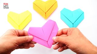 Aprende hacer un CORAZÓN DE PAPEL fácil sin tijeras ni pegamento [upl. by Namref]