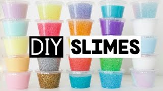 MAKING 25 AMAZING DIY SLIMES  Four EASY Slime Recipes [upl. by Akemor]