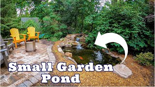 Small GARDEN POND with WATERFALL  Tranquility Pond [upl. by Masera]