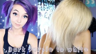 How i faded my hair from a dark purple to white [upl. by Euqinot399]