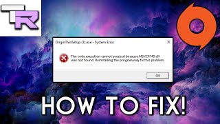 How to fix Origin Setup MSVCP140dll and VCRUNTIME140dll Error  Updated 2023 Fix [upl. by Gage]