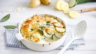 Alpro Recipe  Potato and Courgette Dauphinoise [upl. by Ojok903]