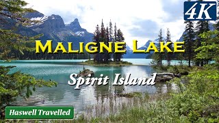 Maligne Lake Spirit Island Cruise Jasper National Park Rocky Mountains  Alberta Canada 4K [upl. by Ennaesor]