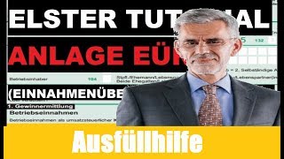 Einnahmenüberschussrechnung Elster  Anlage EÜR Elster  Steuererklärung Kleingewerbe [upl. by Anse]