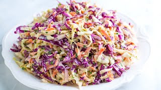 Easy Creamy Coleslaw Recipe [upl. by Mayworm573]