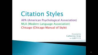 Citation Styles [upl. by Yahsat]